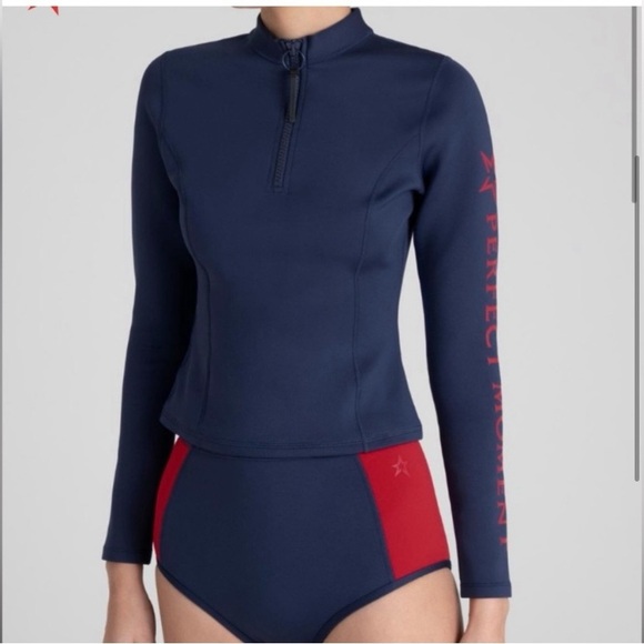 Perfect Moment - PM Set - Long sleeve & bikini - Navy w/ Red - Both Size S - Picture 10 of 15